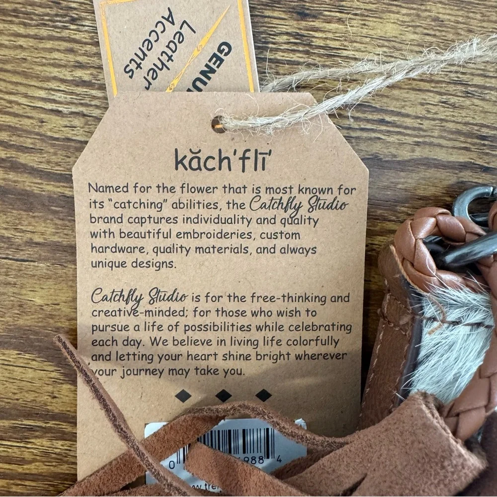 CatchFly Hair on Hide Western Shoulder Bag-Cowhide Leather Clutch NWT - Picture 11 of 11